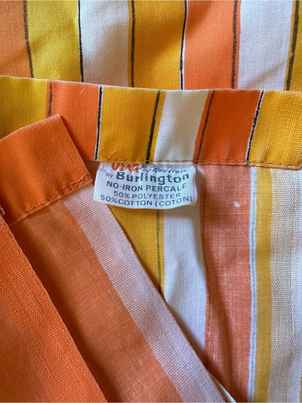 Vintage Vera Mod Orange and Yellow Circle Geometric Full Sheet Set